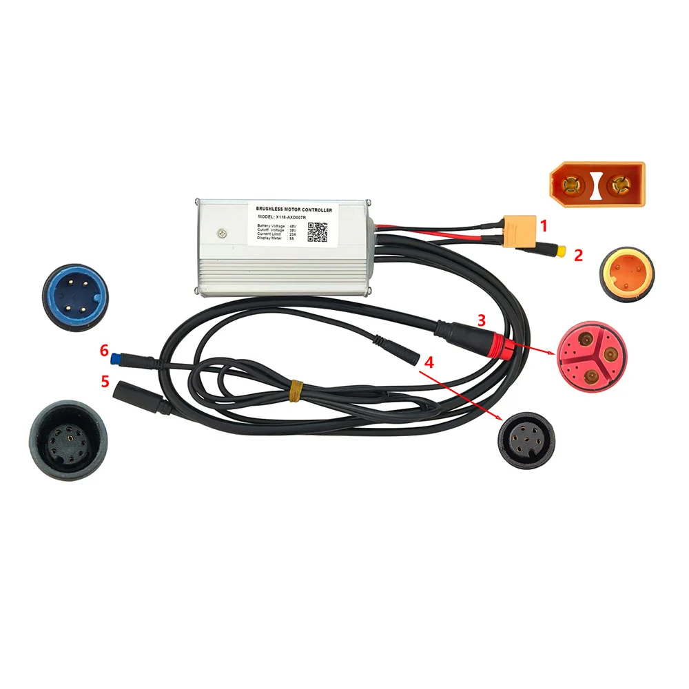 Nulkomma  Brushless Motor Controller X118-AXD007R 48V 23A for 5S Protocol Display Electric Scooters MTB Ebike Accessories Speed Controller