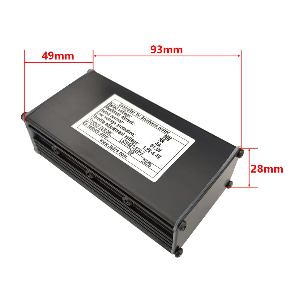 Ebike Speed Controller Motor Nulkomma Brushless Controller LSW347-328-3 36V 9A For Electric Bicycle Scooters Fat Tire Bikes MTB