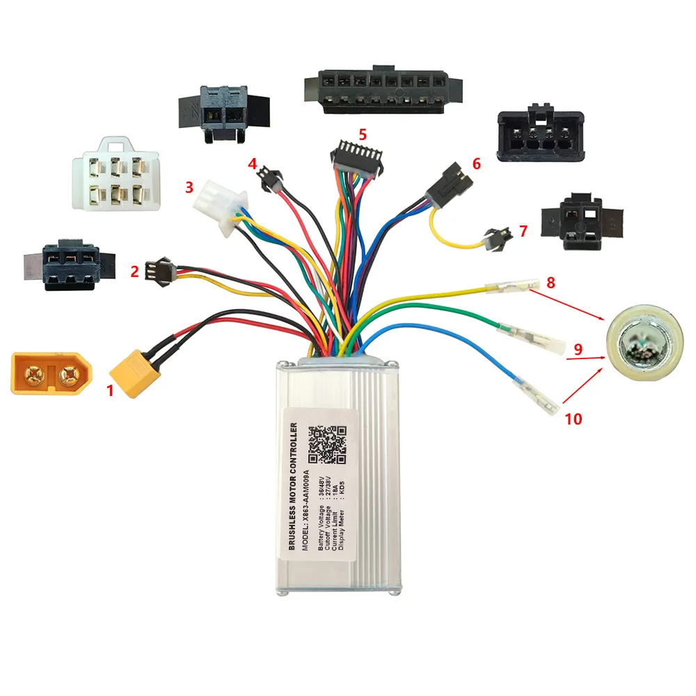 Nulkomma  Ebike Brushless Motor Controller X863-AAM009A 36/48V 18A for KDS Protocol Display Electric Scooters MTB Fat Bikes Accessories