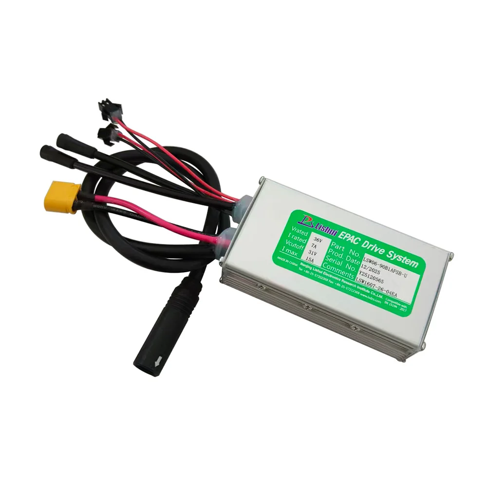 Nulkomma Ebike Brushless Motor Controller LSW1607-26-04EA 36V 15A Suitable for Electric Bicycles Scooters Fat-Tire Bikes Speed Controller