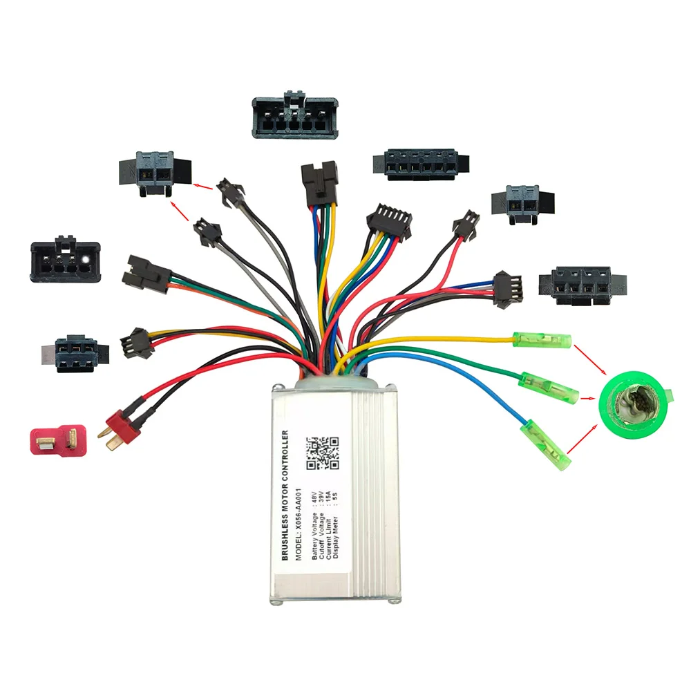Nulkomma X056-AA001 48V E-bike Brushless Motor Controller 15A for 5S Protocol Display Electric Scooters MTB Fat Bikes Accessories