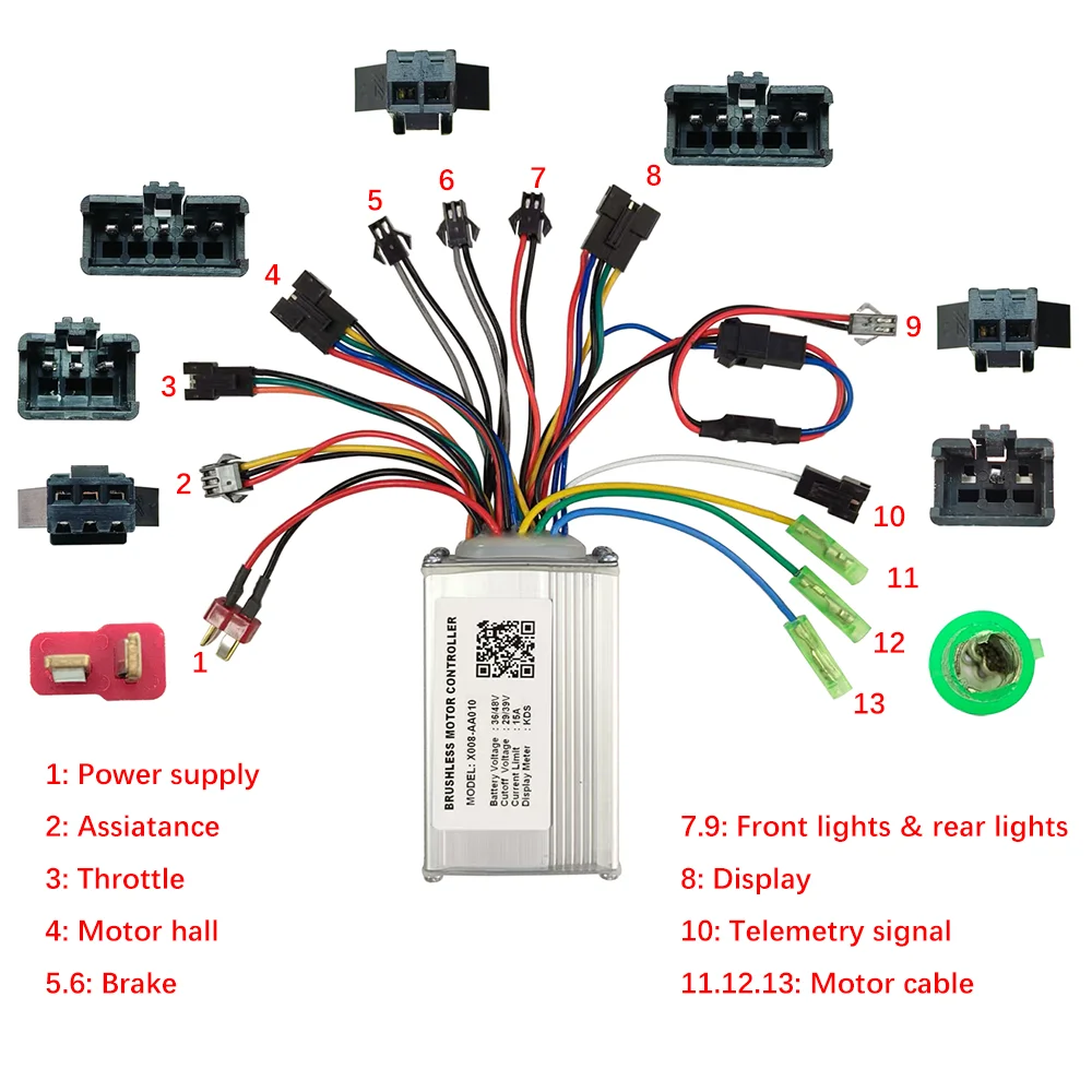 Nulkomma Brushless Motor Controller X008-AA010 36V/48V 15A Speed Controller for KDS Protocol Electric Scooters MTB Ebike Accessories