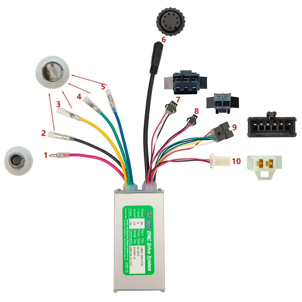 Nulkomma  Ebike Brushless Motor Controller LSW06-90B1CFSB 36V 15A for Electric Scooters Fat Bike MTB Ebike Speed Controller