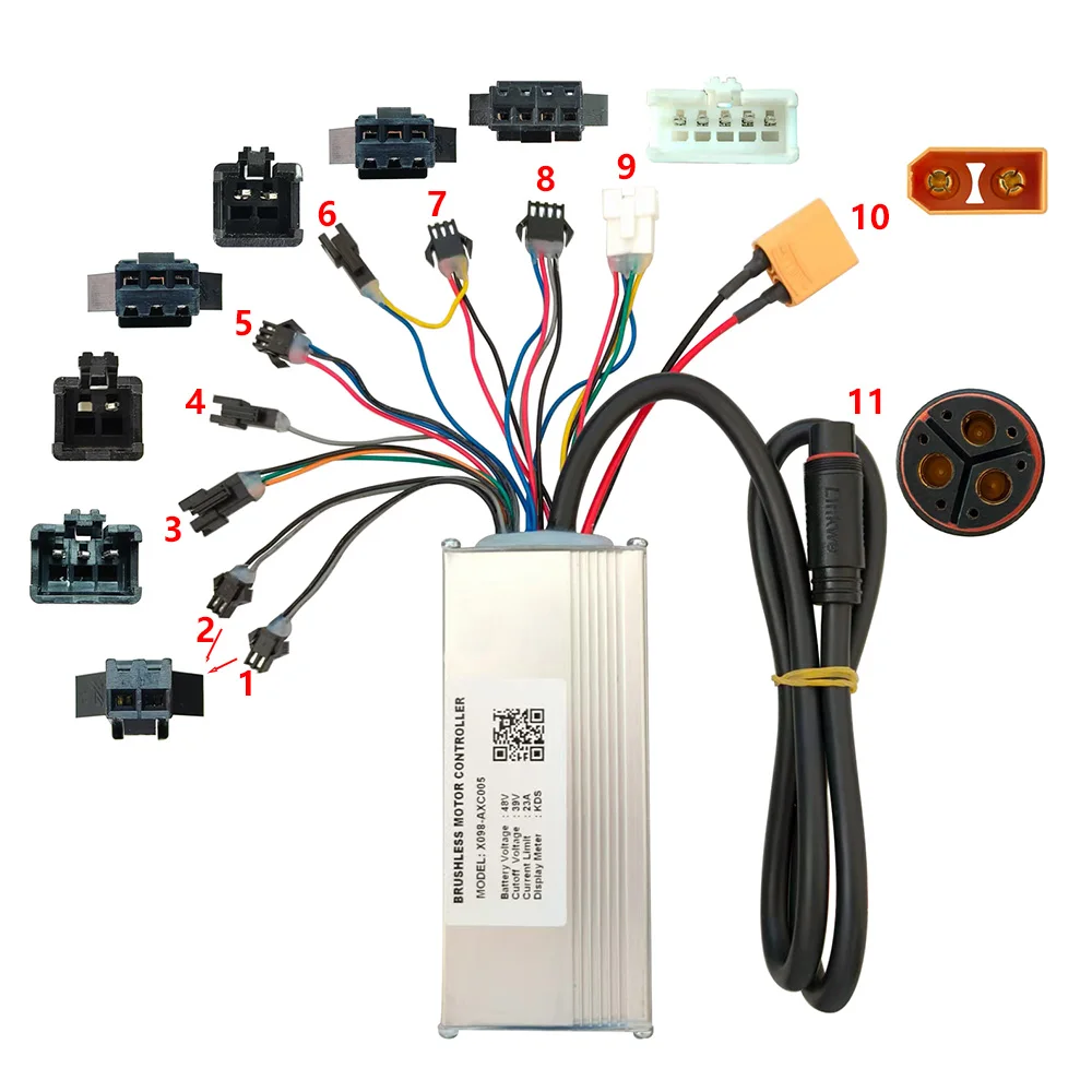 Nulkomma  Electric Bike Brushless Motor Controller X098-AXC005 48V 23A for KDS Protocol Display Electric Scooters MTB Speed Controller