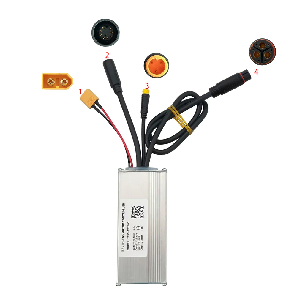 Nulkomma Ebike Brushless Controller X035-AXC003 48V 22A Speed Parts for 5S Protocol Display Electric Scooter MTB Fat Bike Accessories