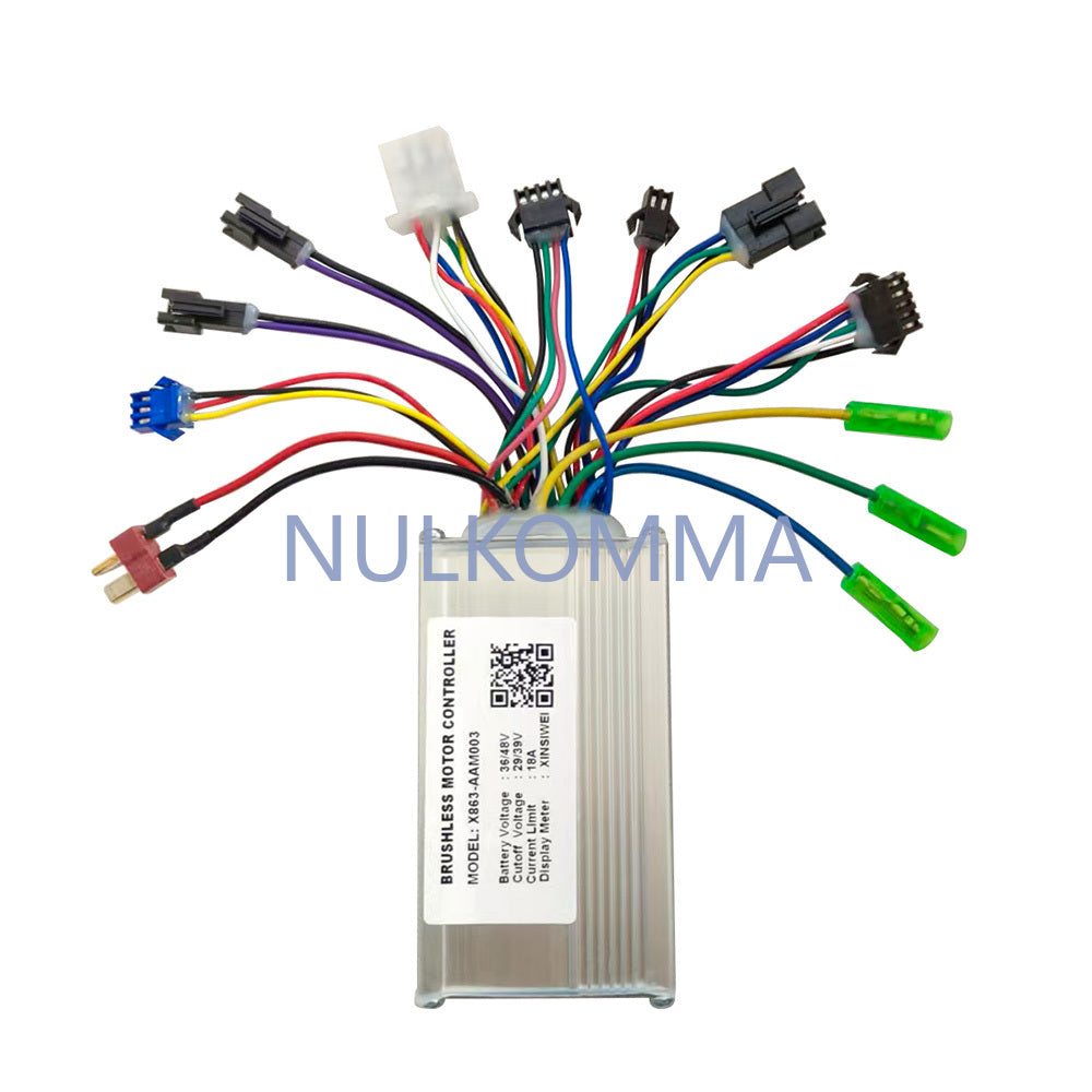 NULKOMMA Ebike Brushless Motor Controller 36/48V 18A Speed Controller X863-AAM003 for Electric Bicycle Scooter Motorcycle