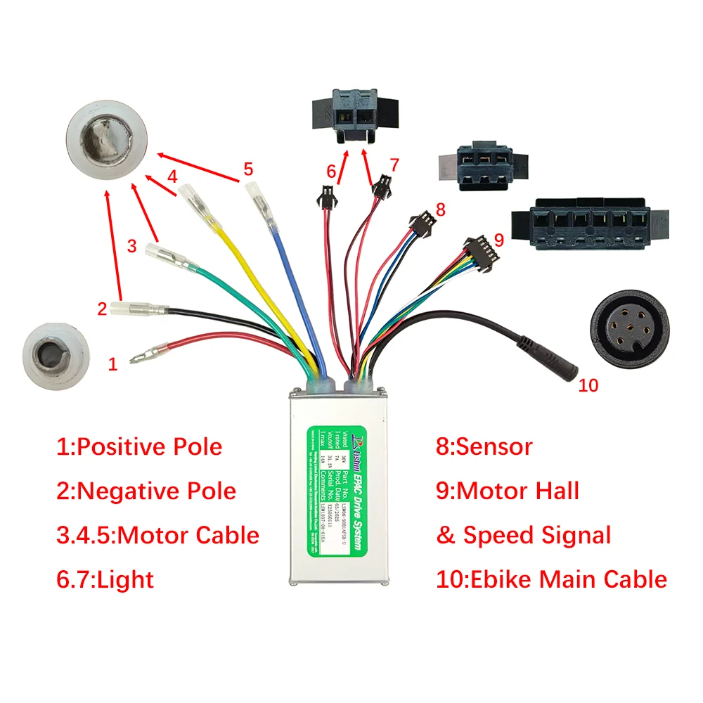Nulkomma LSW06-90B1AFSB-U 36V 14A Brushless Motor Controller Speed Parts for Electric Scooters MTB Ebike Accessories Speed Controller