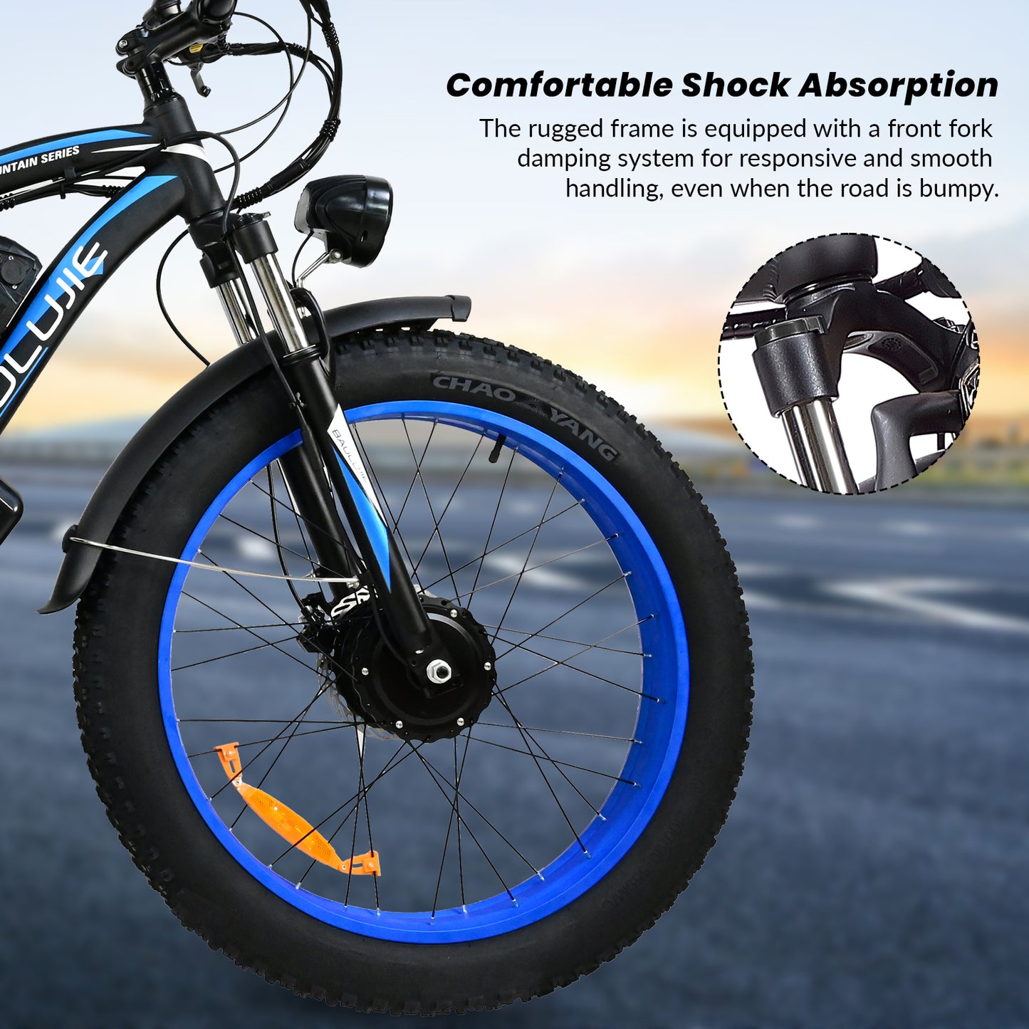 NULKOMMA 26'' Electric Bike for Adults 40-50KM Removable Battery 48V20AH Electric Bicycle Commuting Mountain Bike with LCD Display Meter