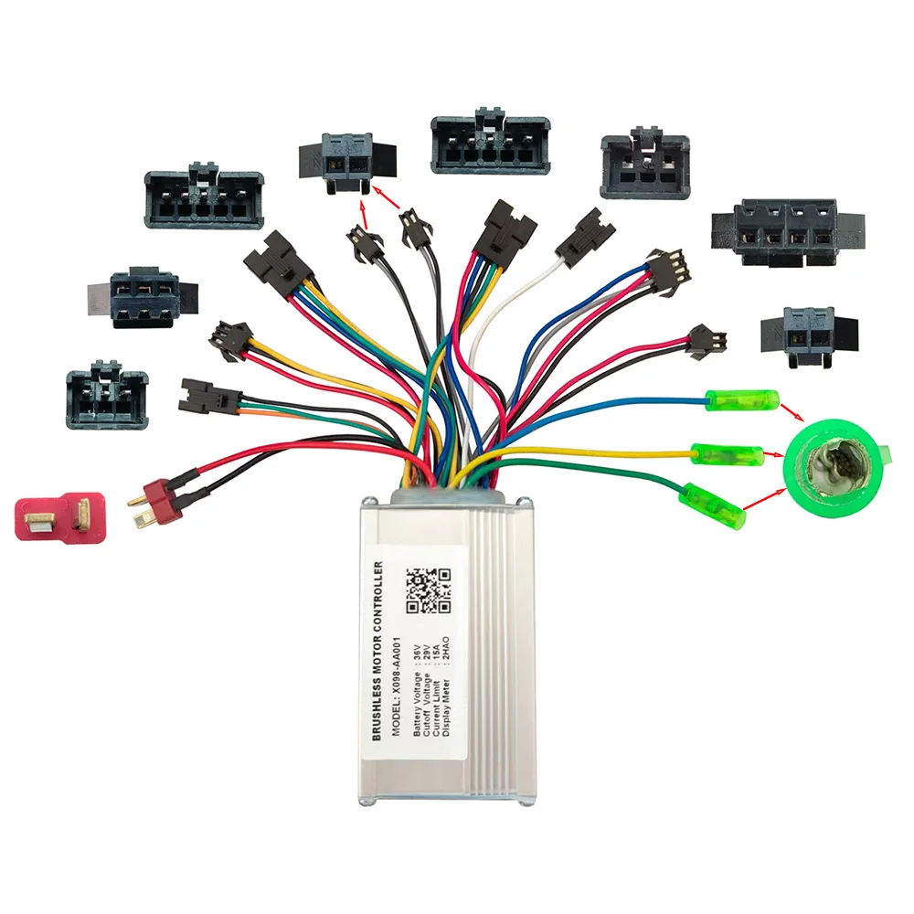 Nulkomma X098-AA001 Electric Bike Brushless Motor Controller 36V 15A for 2HAO Display Electric Scooters MTB Accessories Speed Controller
