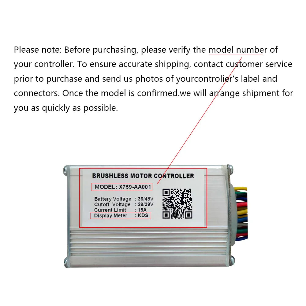 Nulkomma EBIKE X759-AA001 Electric Bicycle Parts Brushless Motor Controller 48V Electric Scooter Parts Electric Bike GOSG205 Monitor KDS