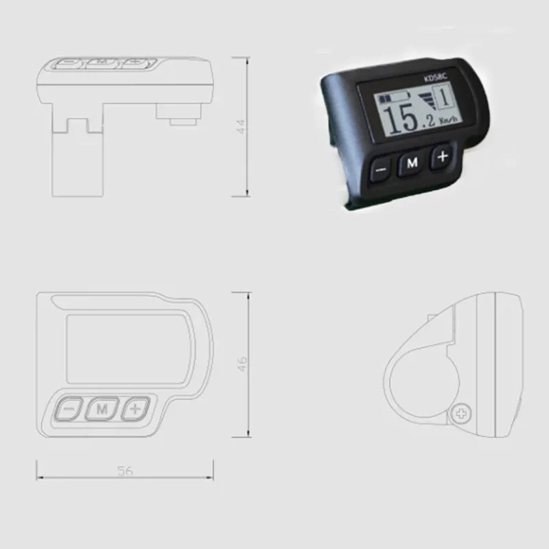 Nulkomma Ebike Display Screen 36V 48V Bike Speed Controller Panel Meter KEY DISP KD58C 5pin UART CAN for Electric Bicycle Accessories