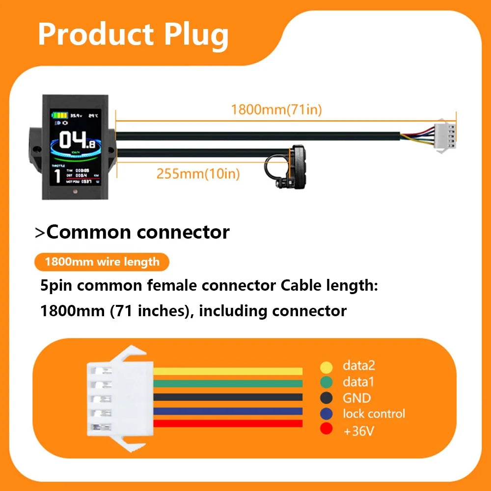 Ebike Dispaly Screen Meter KT-LCD-12 Speed Controller for Protocol 2HAO Controller Bicycle Accessories Computers