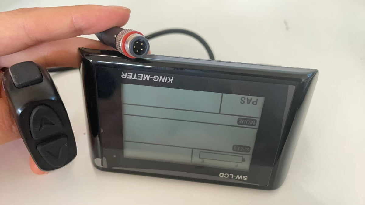KING‑METER SW‑LCD Ebike LCD Display, 5 Pin Waterproof Connector, Replacement Speed Meter for RAD POWER Electric Bicycle, PAS Speed Distance Control Panel with Handle Button