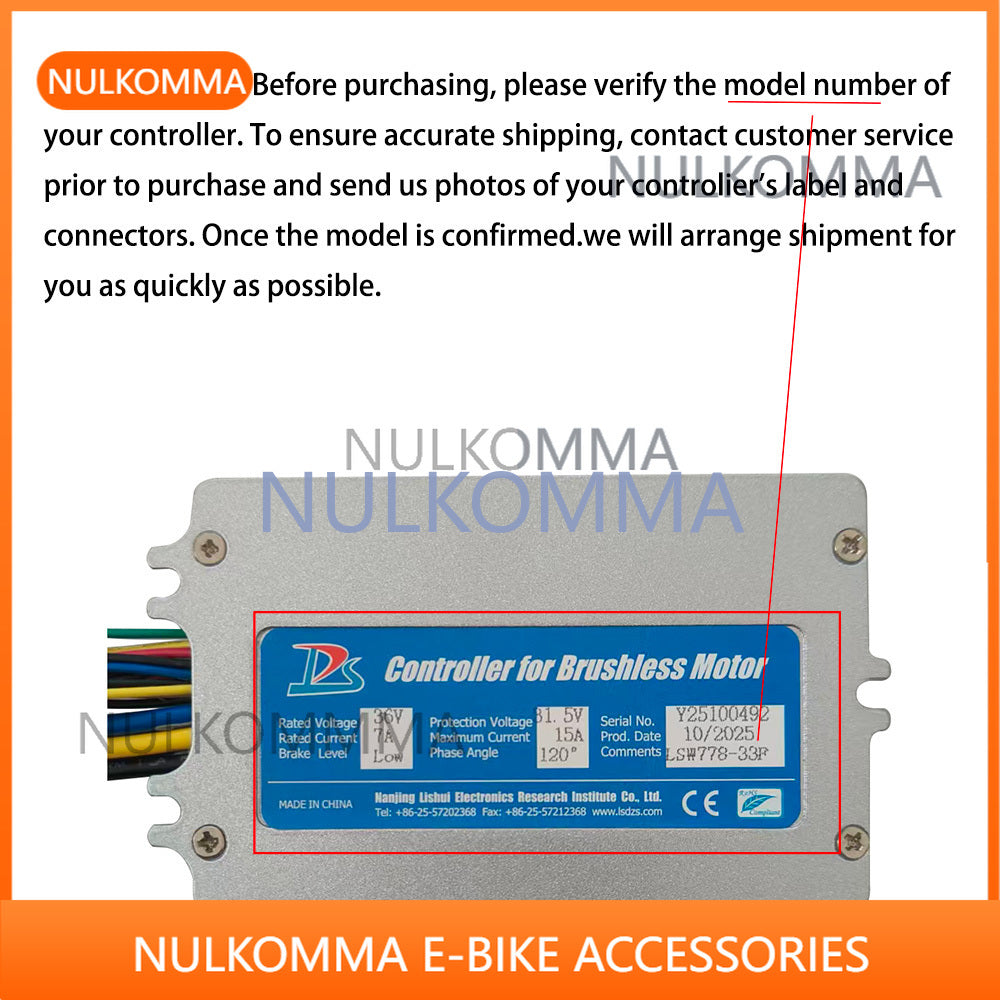 NULKOMMA Brushless Motor Controller LSW778-33F 36V 15A E-Bike Scooter Universal E-Bike Conversion Kit Bicycle Speed Controller