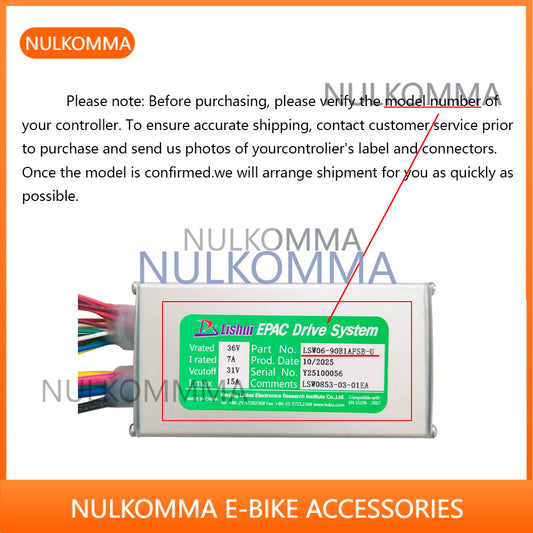 NULKOMMA Ebike Brushless Motor Controller LSW0853-03-01EA 36V 15A Suitable for Electric Bicycles Scooters Fat-Tire Bikes Speed Controller