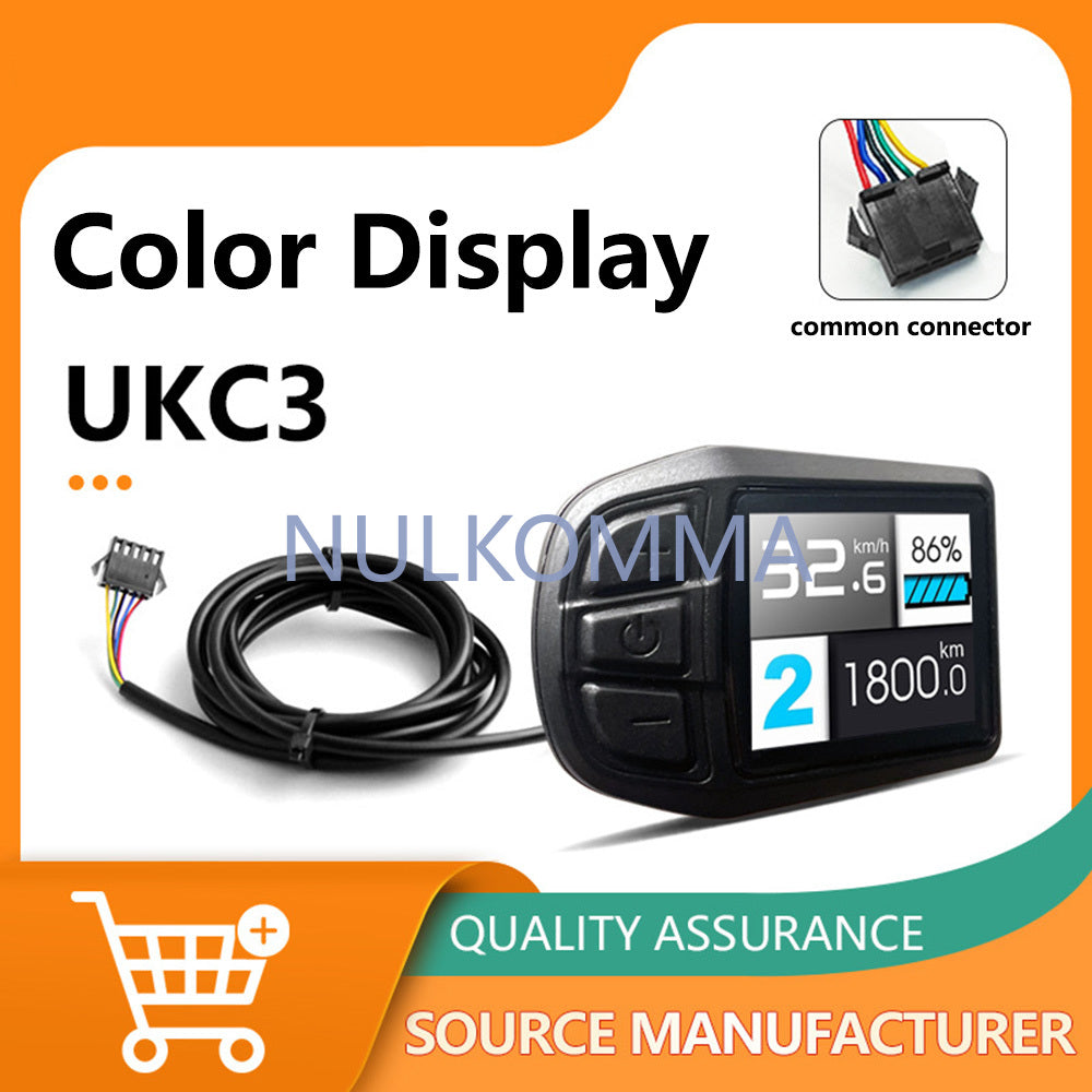 NULKOMMA Ebike Dispaly Screen Meter TFT-UKC3 36V 48V Speed Control Panel for Protocol 2HAO Controller Bike Accessories Computer