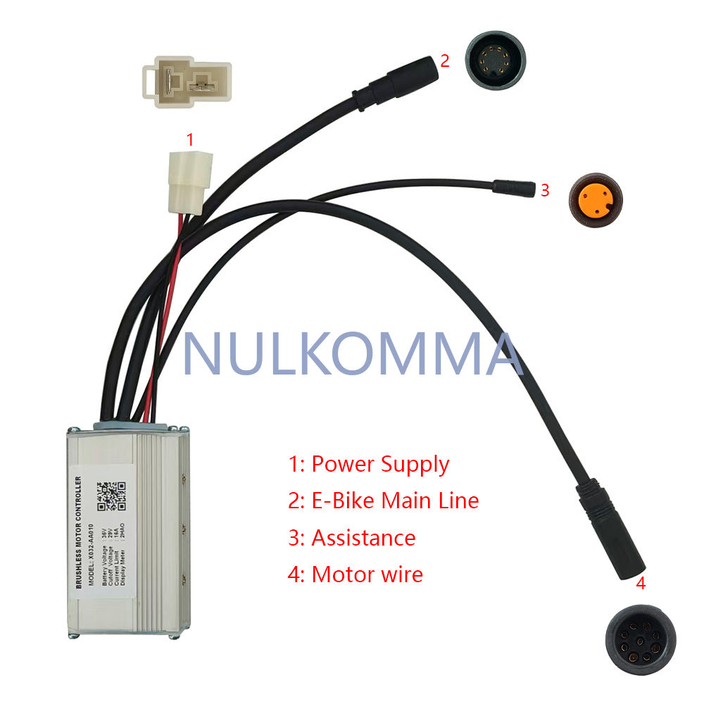 NULKOMMA Brushless Motor Controller 36V 16A Speed Regulator X032-AA010 Electric Bike Accessories Suitable for Electric Bikes Scooters