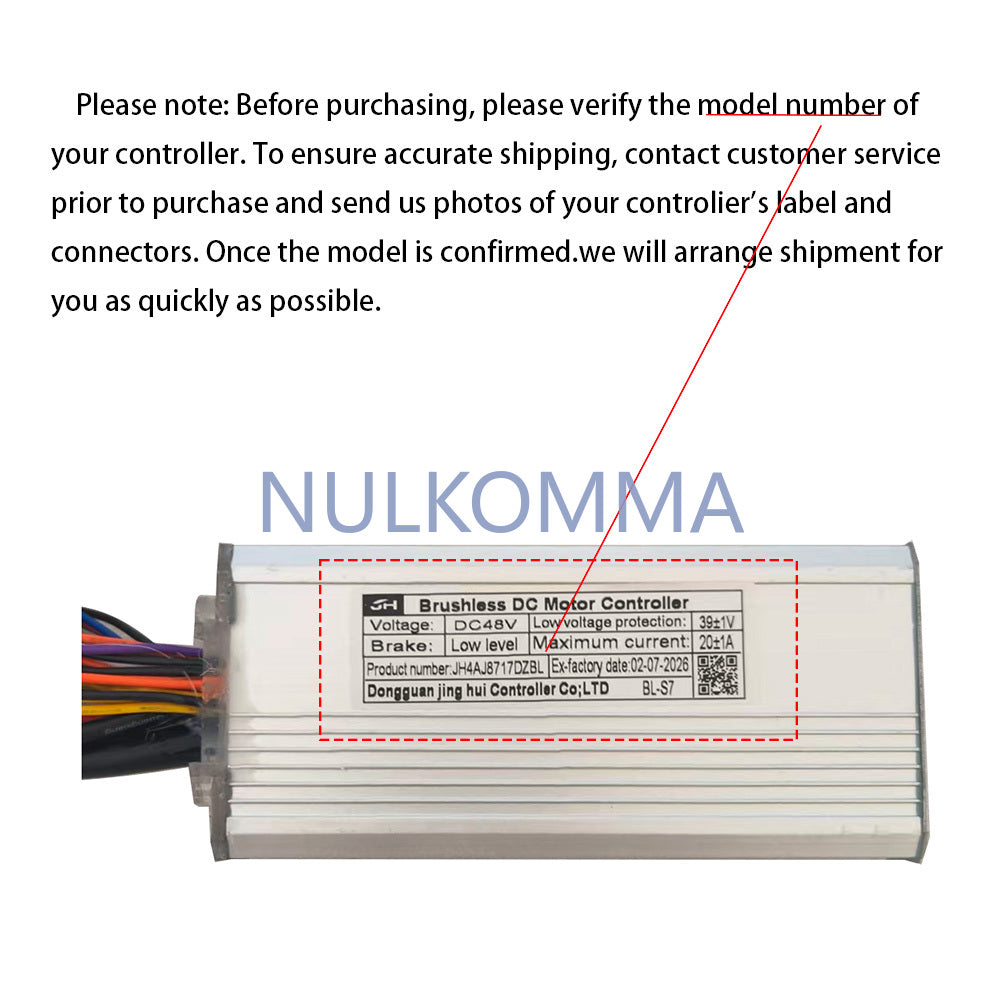 Brushless Motor Controller JH4AJ8717DZBL 48V 20A E-Bike Scooter Universal E-Bike Conversion Kit Bicycle Speed Controller