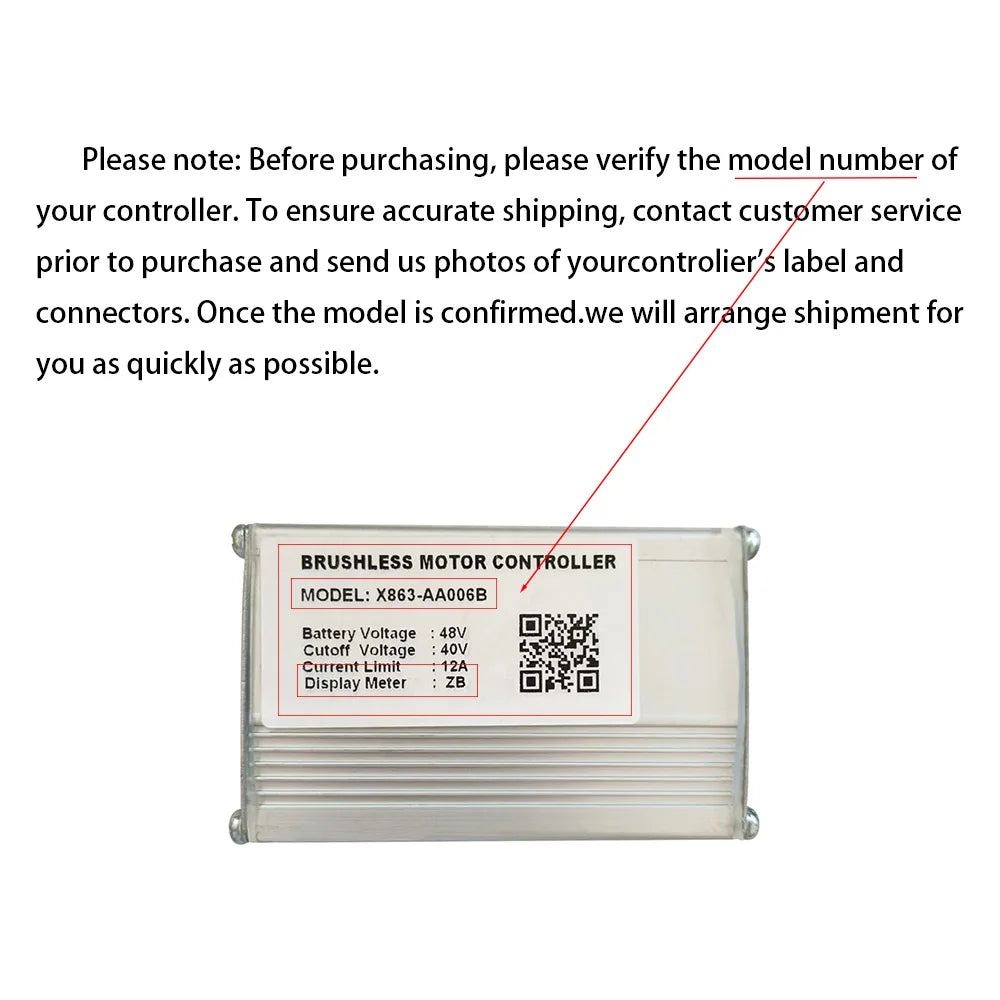 Nulkomma EBIKE X863-AA006B Electric Bicycle Parts Brushless Motor Controller 48V Electric Scooter Parts Electric Bike GOSG205 Monitor