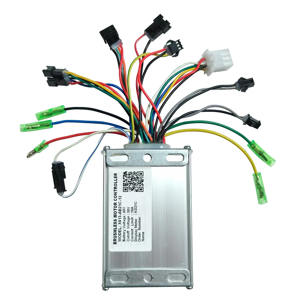 Nulkomma Electric Bicycle Brushless Motor Controller X813-AB21C-12 48V 18A Speed Parts for Electric Scooters MTB Fat Bikes Accessories