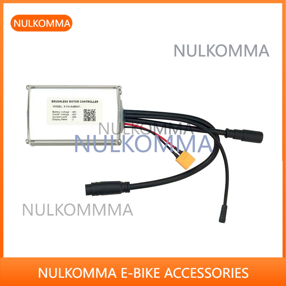 NULKOMMA Ebike Brushless Motor Controller 48V 20A Speed Controller X110-AAB001 J Agreement for Electric Bicycle Scooter Motorcycle