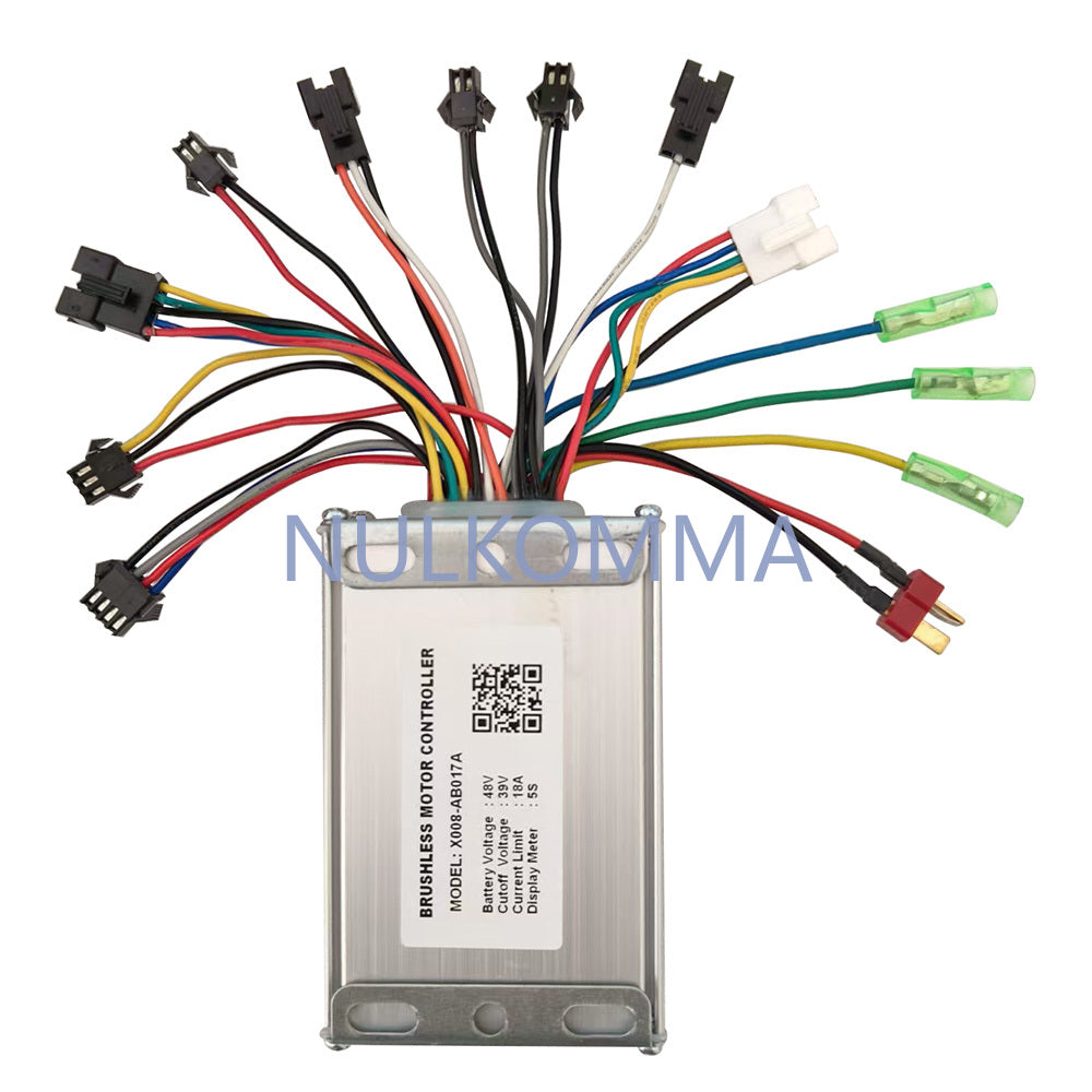 NULKOMMA Ebike Brushless Motor Controller 48V 18A Speed Controller for 5S General X008-AB017A for Electric Bicycle Scooter Motorcycle