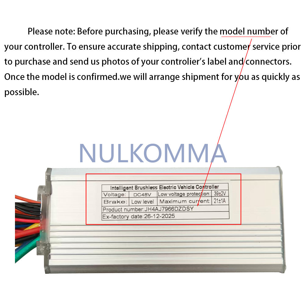 NULKOMMA Brushless Motor Controller JH4AJ7966DZDSY 48V 21A E-Bike Scooter Universal E-Bike Conversion Kit Bicycle Speed Controller