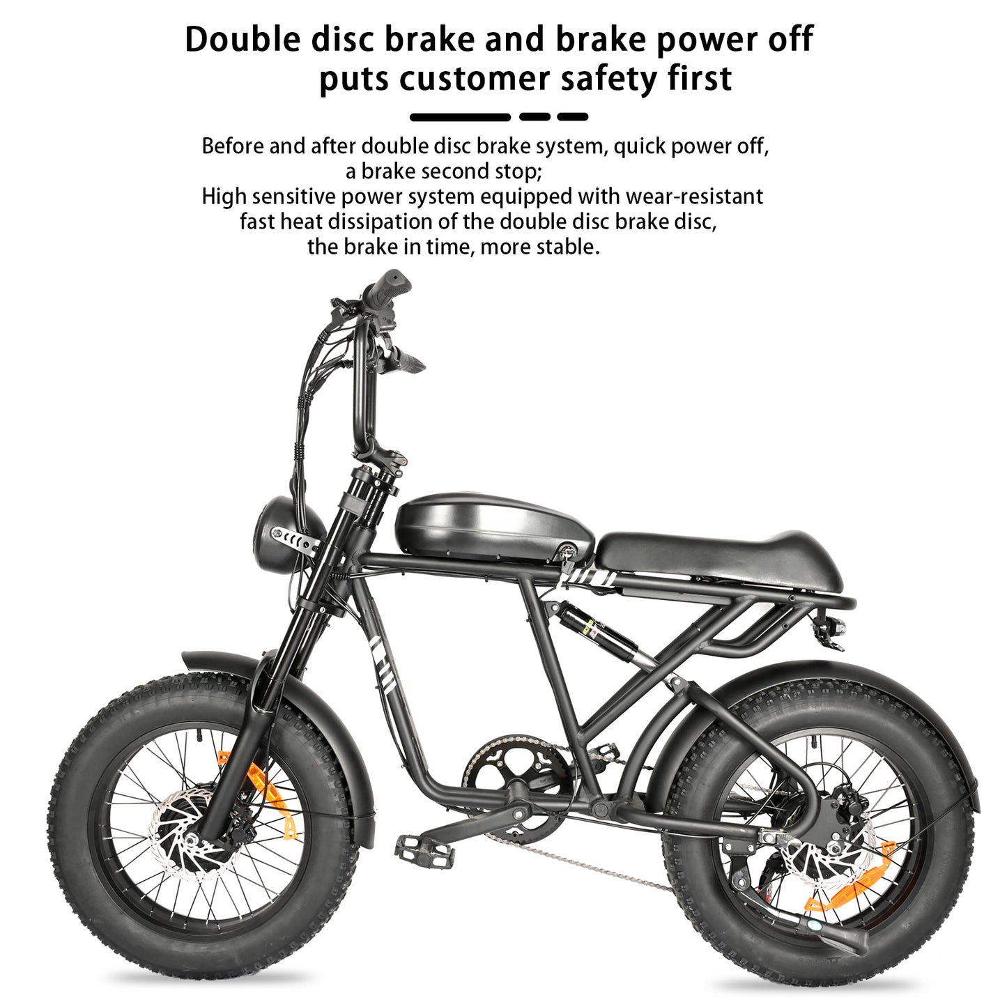 NULKOMMA 20'' Electric Bike for Adults 40-50KM Removable Battery 48V Commuting Mountain Bike with LCD Display Meter Electric Bicycle 2000W with Waterproof Headlight