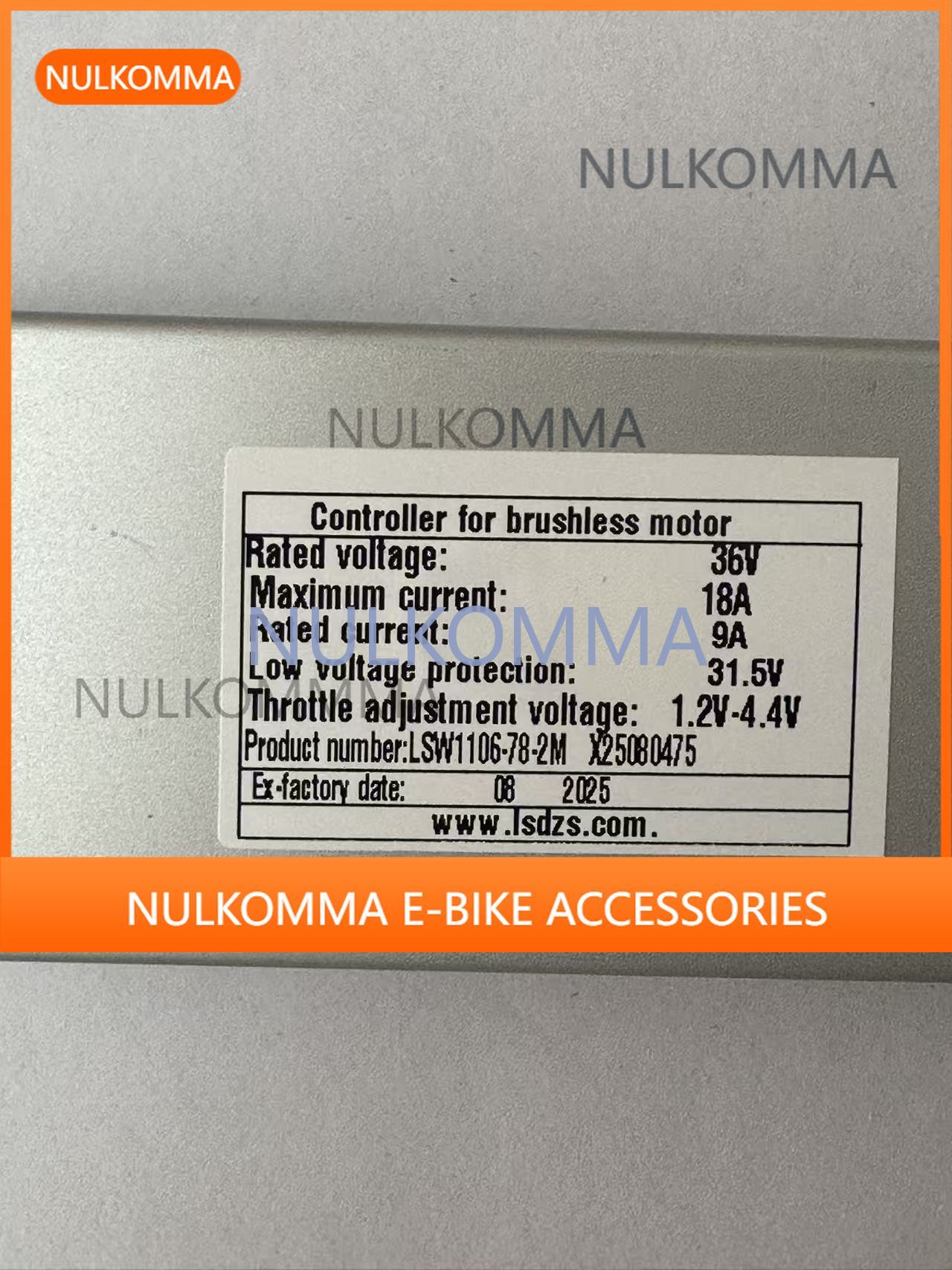 NULKOMMA Customisation Ebike Brushless Motor Controller LSW1106-78-2M Suitable for Electric Bicycles Fat-Tire Bikes Speed Controller