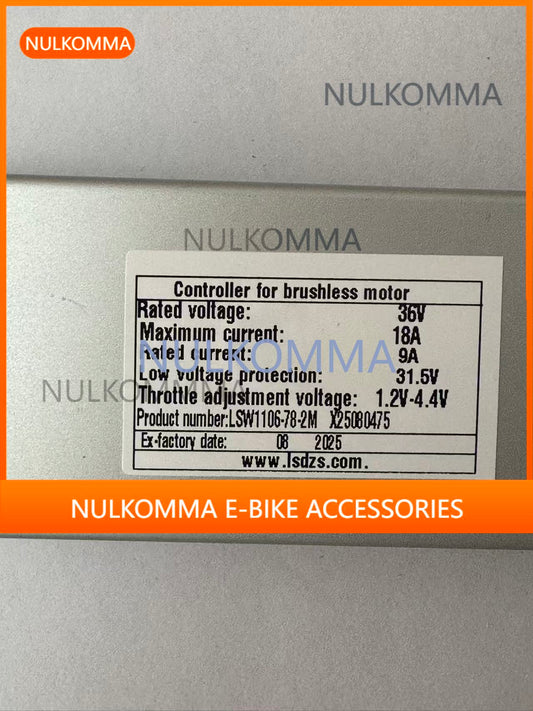 NULKOMMA Customisation Ebike Brushless Motor Controller LSW1106-78-2M Suitable for Electric Bicycles Fat-Tire Bikes Speed Controller