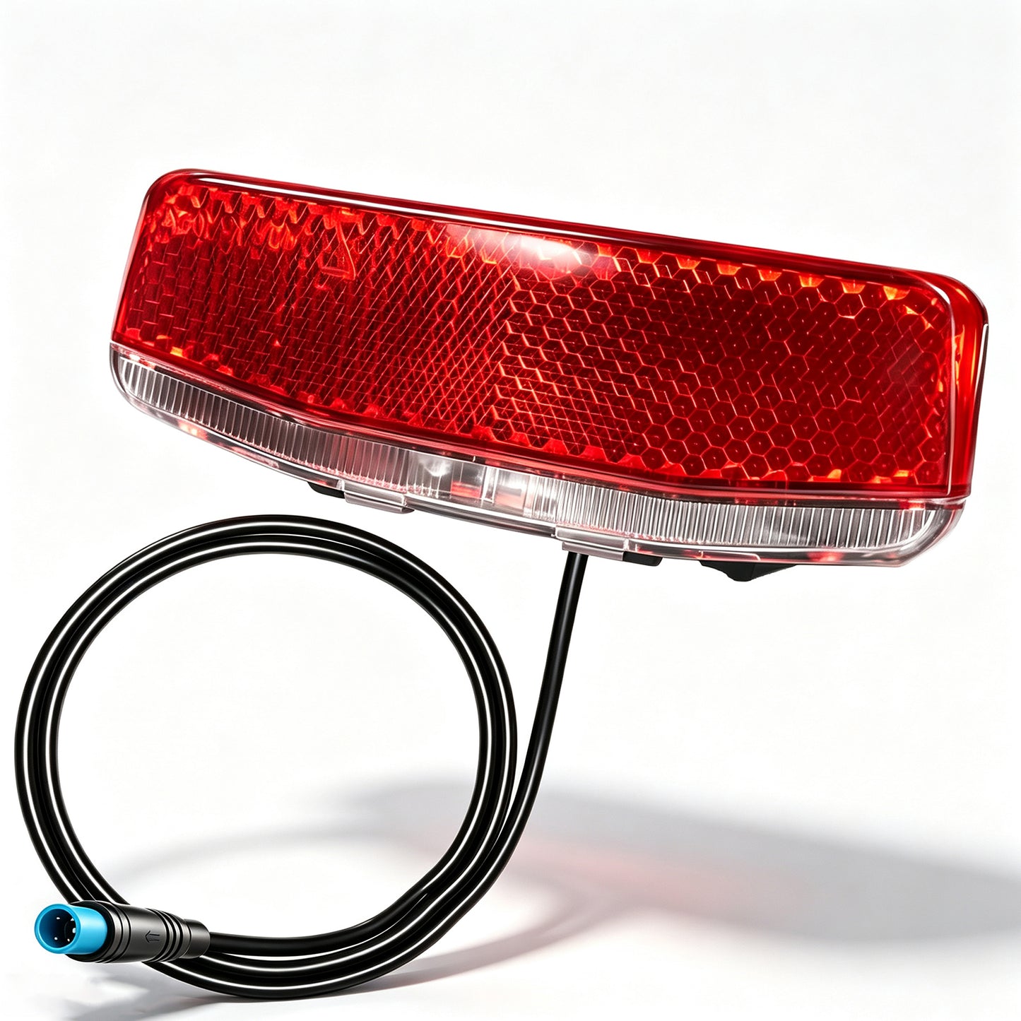 Nulkomma Ebike Rear Tail Light 4Pin Male Waterproof Plug, 48V DC Electric Bicycle LED Rear Brake Light with Reflector for E-Bike Replacement