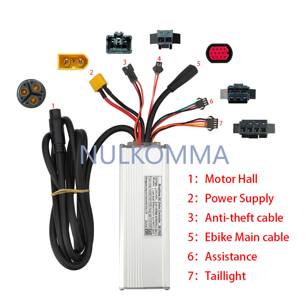 JH4AS8013DZHTMT Brushless Motor Controller 48V Lithium-Ion Sine Wave E-Bike Speed Controller Suitable for Electric Bicycles