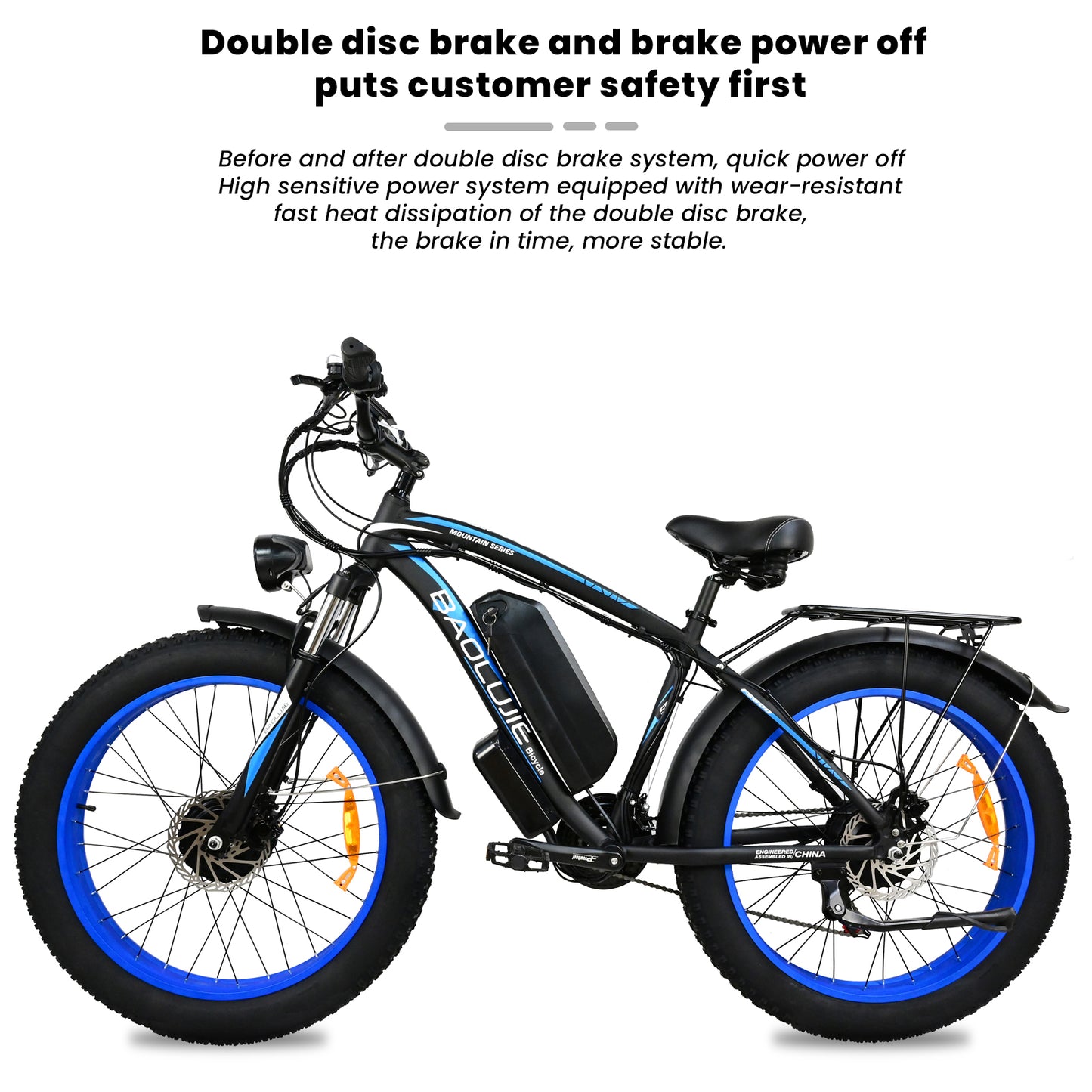 NULKOMMA 26'' Electric Bike for Adults 40-50KM Removable Battery 48V20AH Electric Bicycle Commuting Mountain Bike with LCD Display Meter
