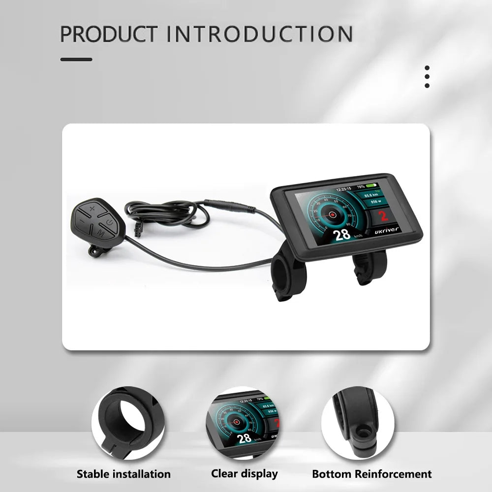 Nulkomma EBike LCD Display Screen Meter Speed Control Panel UKC1+ 24V-72V Speedometer for Electric Bicycle Accessories
