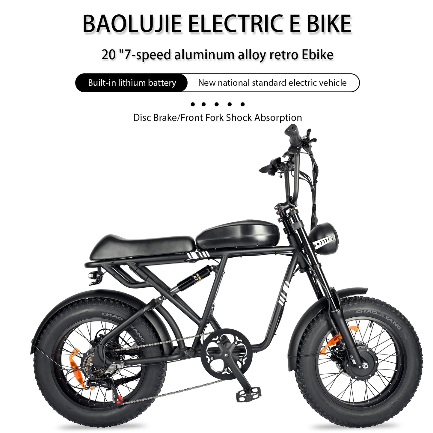 NULKOMMA 20'' Electric Bike for Adults 40-50KM Removable Battery 48V Commuting Mountain Bike with LCD Display Meter Electric Bicycle 2000W with Waterproof Headlight