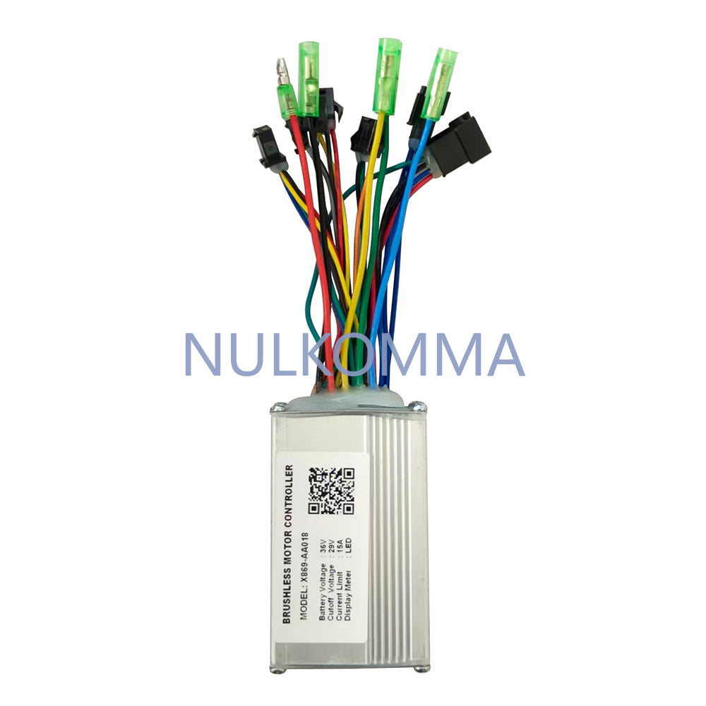 NULKOMMA Ebike Brushless Motor Controller 36V 15A Speed Controller X869-AA018 LED for Electric Bicycle Scooter Motorcycle