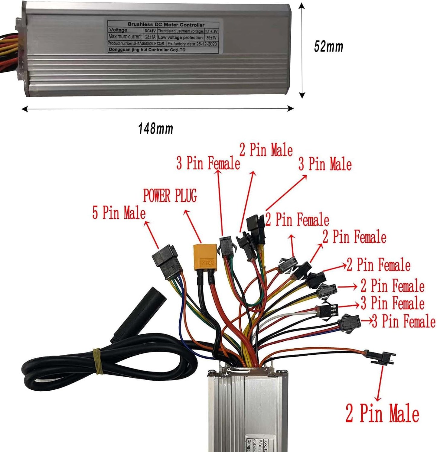 JH4AS5052DZXQS Brushless Motor Controller 48V