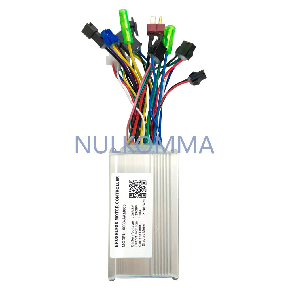 NULKOMMA Ebike Brushless Motor Controller 36/48V 18A Speed Controller X863-AAM003 for Electric Bicycle Scooter Motorcycle