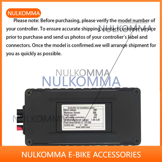 NULKOMMA Ebike Brushless Motor Controller LSW1838-17E 48V 38A Suitable for Electric Bicycles Scooters Fat-Tire Bikes Speed Controller