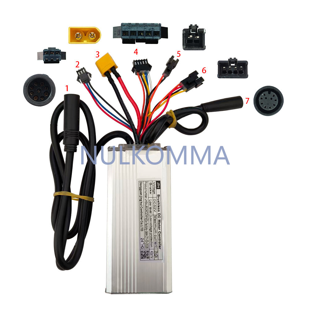 NULKOMMA Brushless Motor Controller JH5AJ6526DZMN 52V 25A E-Bike Scooter Universal E-Bike Conversion Kit Bicycle Speed Controller