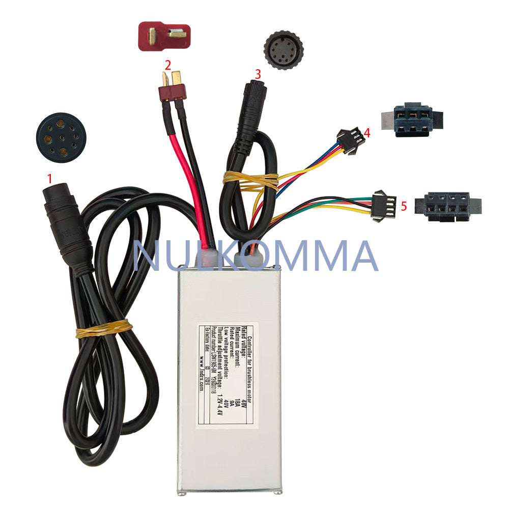 NULKOMMA Ebike Brushless Motor Controller LSW1905-6M 48V 18A Suitable for Electric Bicycles Scooters Fat-Tire Bikes Speed Controller