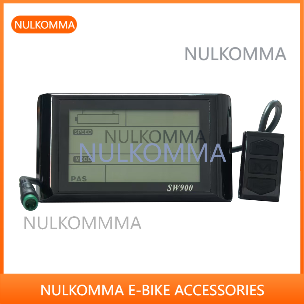 NULKOMMA SW900 EBike LCD Display Conversion Kit E-Bike Accessories Bike 36V 48V for JN Controller Waterproof Plugs