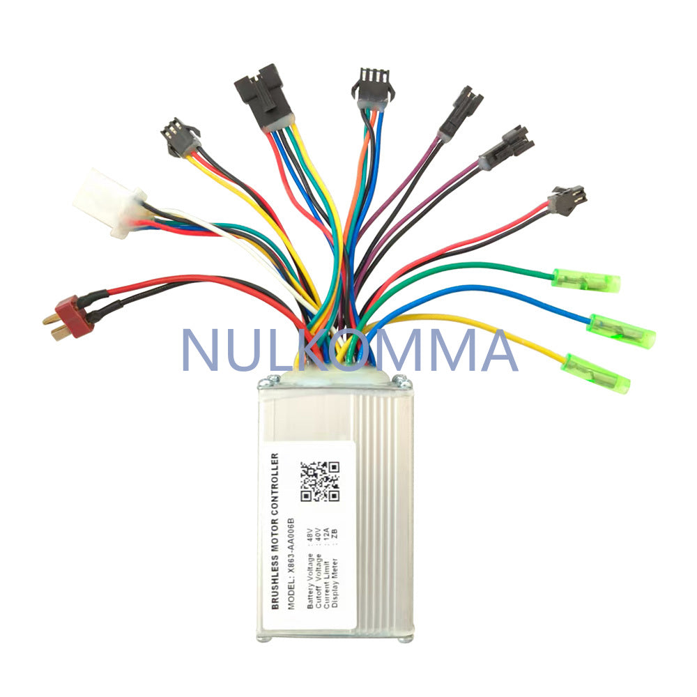 NULKOMMA eBike Controller 48V X863-AA006B 12A Electric Bicycle Brushless Motor Speed Controller for ZB Protocol Display Bike Accessories