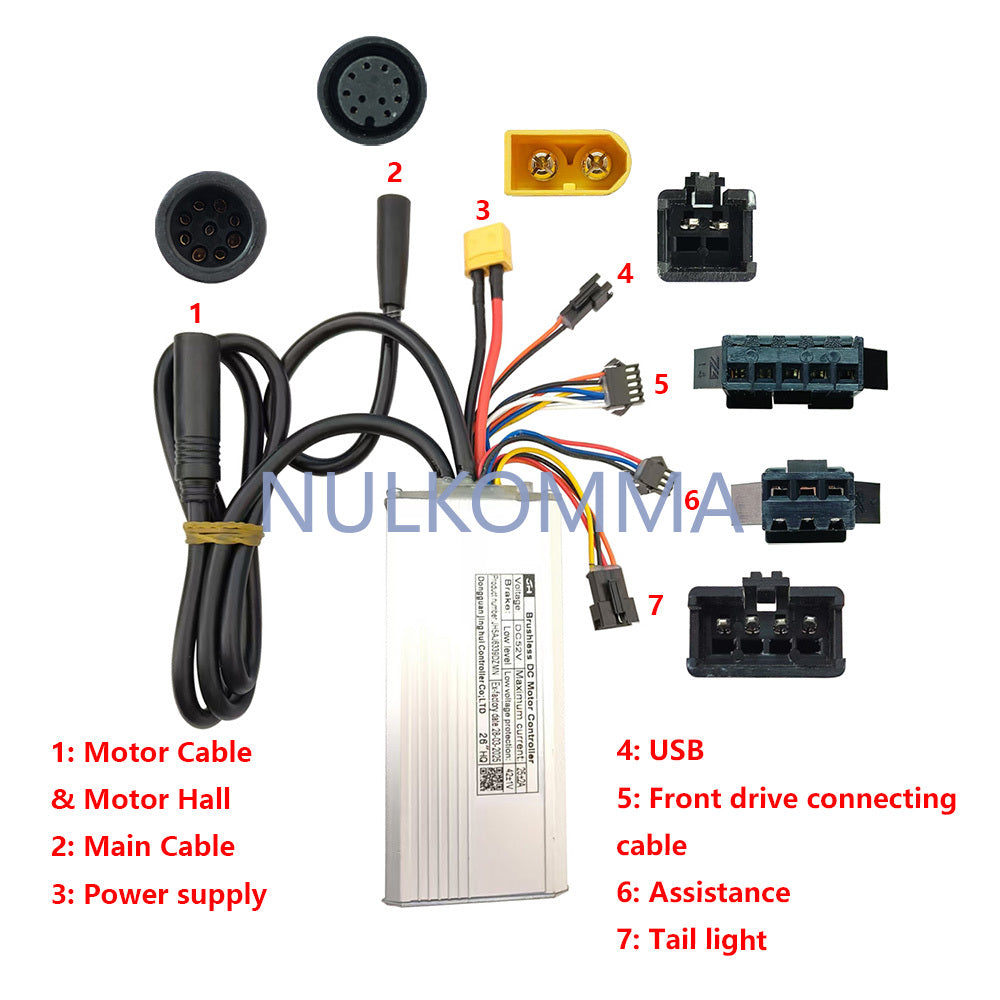 NULKOMMA Ebike Motor Brushless Controller JH5AJ6339DZMN  52V Speed Controller For Electric Bicycle Scooters Fat Tire Bikes Mountain Bikes