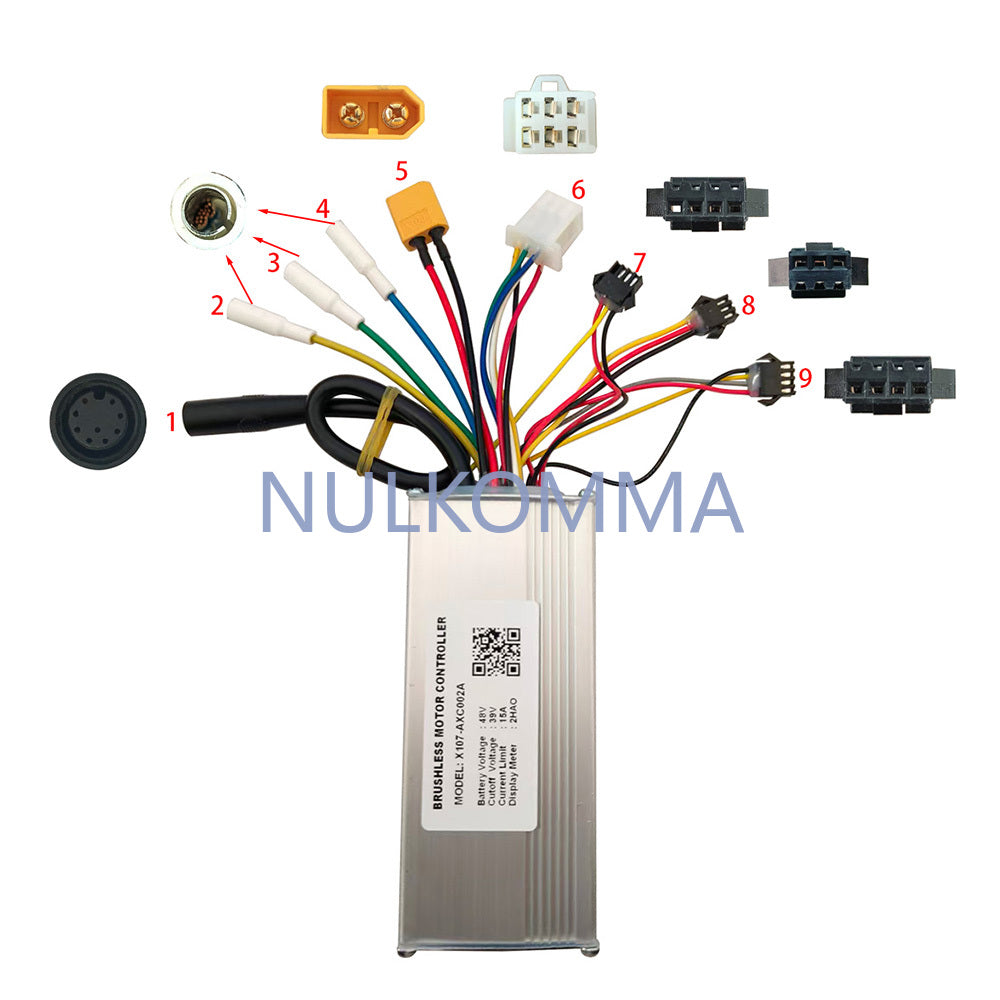 NULKOMMA Brushless Motor Controller X107-AXC002A 48V 15A E-Bike Scooter Universal E-Bike Conversion Kit Bicycle Speed Controller