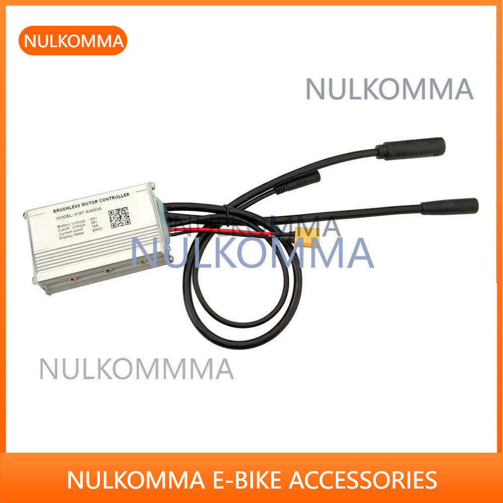 Brushless Motor Controller X107-AA003A 48V 15A Electric Bike Scooter Speed Controller Compatible with 2HAO Protocol Display