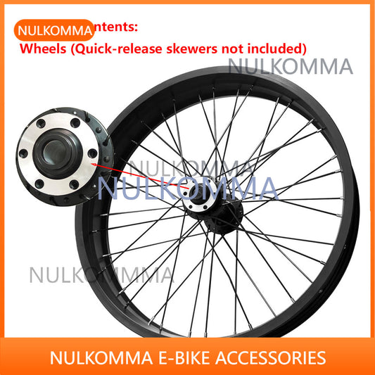 20x4.0 Set Aluminum Bike Front Wheel Ebike Rims with 36 Spokes for Fatbike Bicycles Accessories