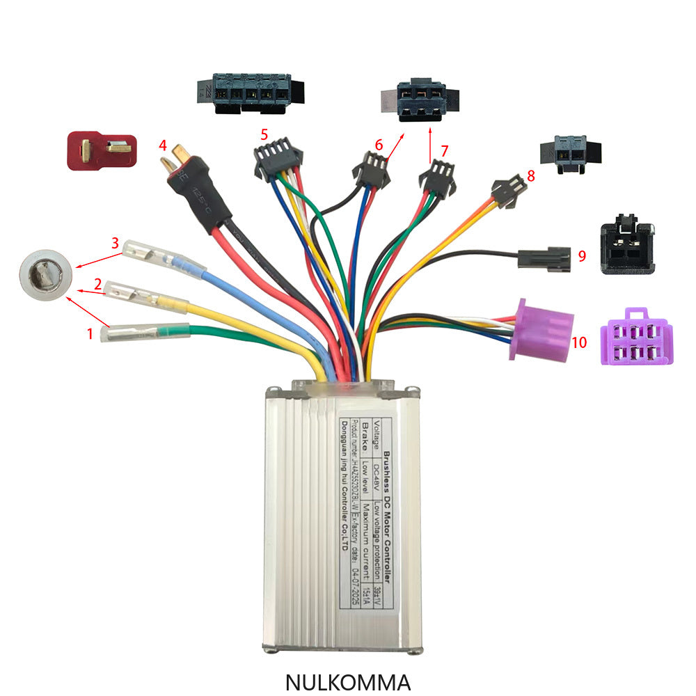 NULKOMMA Brushless Motor Controller JH4AZ5523DZBL-W 48V E-Bike Scooter Universal E-Bike Conversion Kit Bicycle Speed Controller