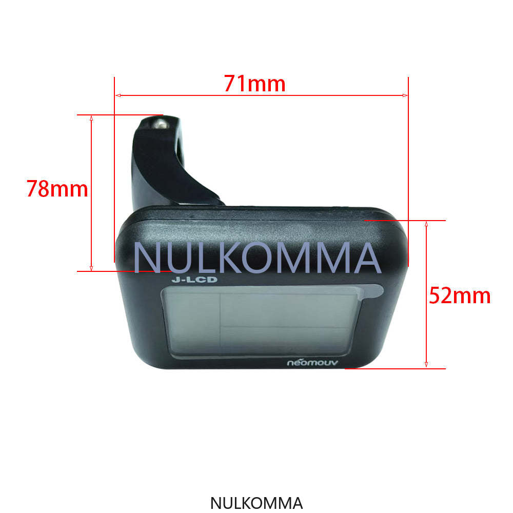 NULKOMMA Ebike J-LCD Display 36V for MTB Bicycle Accessories Electric Bike Speed Screen King Meter Ebike Display 5-Hole Female Connector