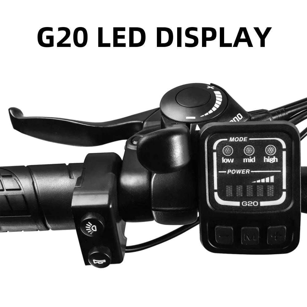 Nulkomma G20 Ebike LED Display Electric Bike Computer with Waterproof 5-pin Male Connector Ebike LED Control Panel 2Hao Protocol